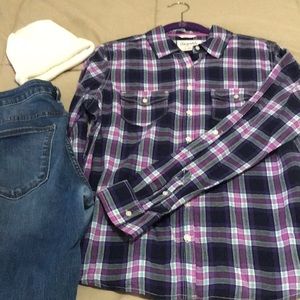Aeropostale signature purple button up shirt